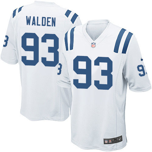 Men's Game Erik Walden Nike Jersey White Road - #93 NFL Indianapolis Colts